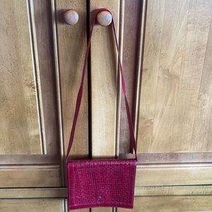 Red leather Fendi handbag